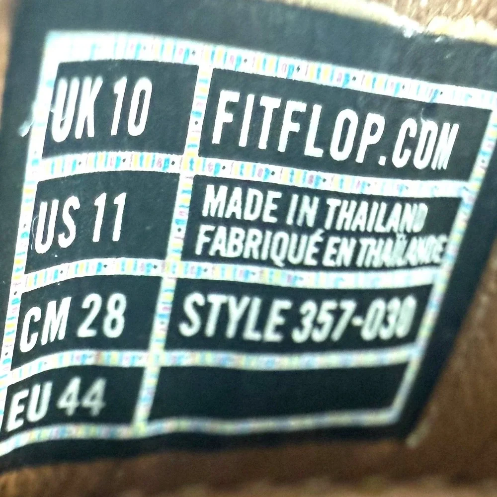 FitFlop Micro Wobble Board Boat Shoes Mens 11 Brown Leather Moc Comfort Resort